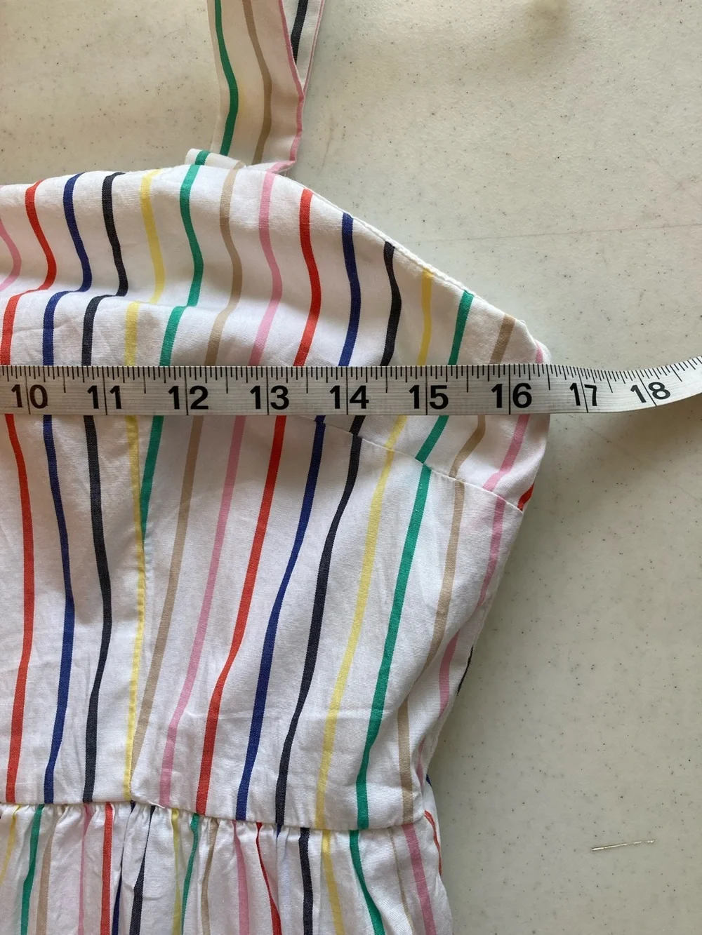J. Crew White Multi-Color Stripe Tiered Sundress - Picture 7 of 9